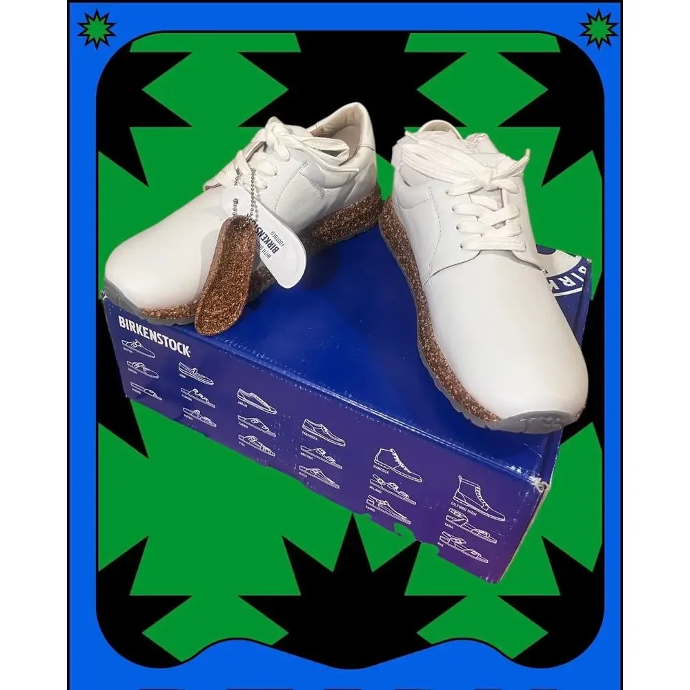 Birkenstock Wrigley White Leather Womens Sneakers Sz EU 36N=US W 5